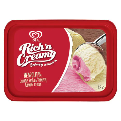 Ola Gelado Rich’n Creamy Napolitano 1,8L