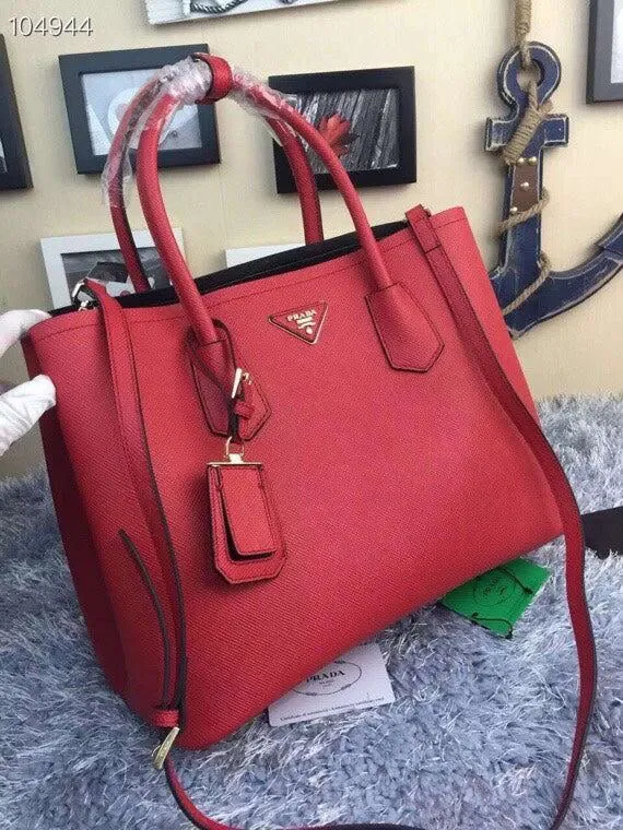 Bolsa de Mão Prada com Fivelas Frontais Vermelho 🔴