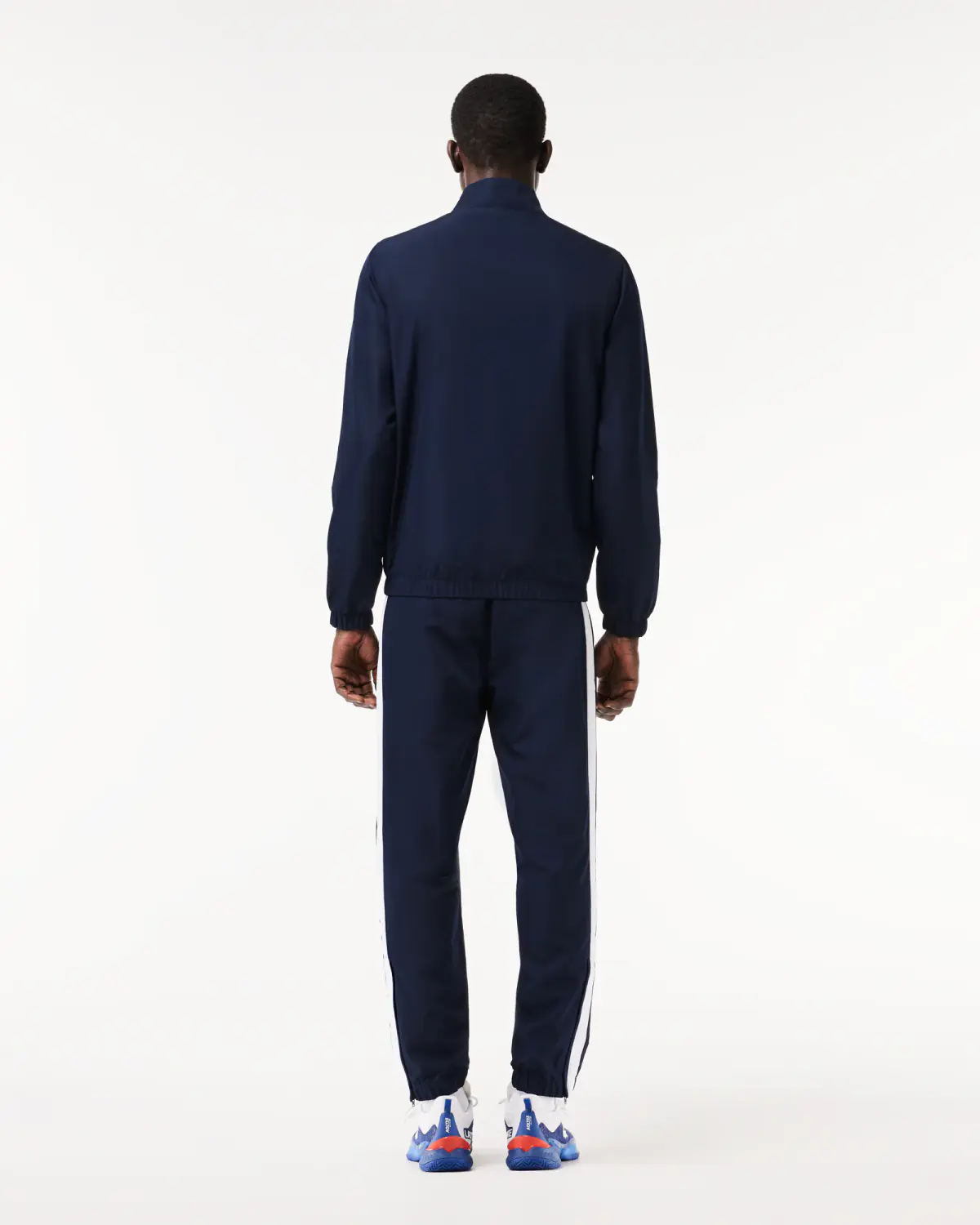 Conjunto Esportivo Masculino Preto Lacoste – Jaqueta e Calça em Tafetá Reciclado