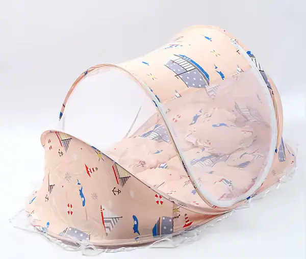 Cama Dobrável com Rede Mosquiteira para Bebé (0-3 anos) + Almofada e Colchão