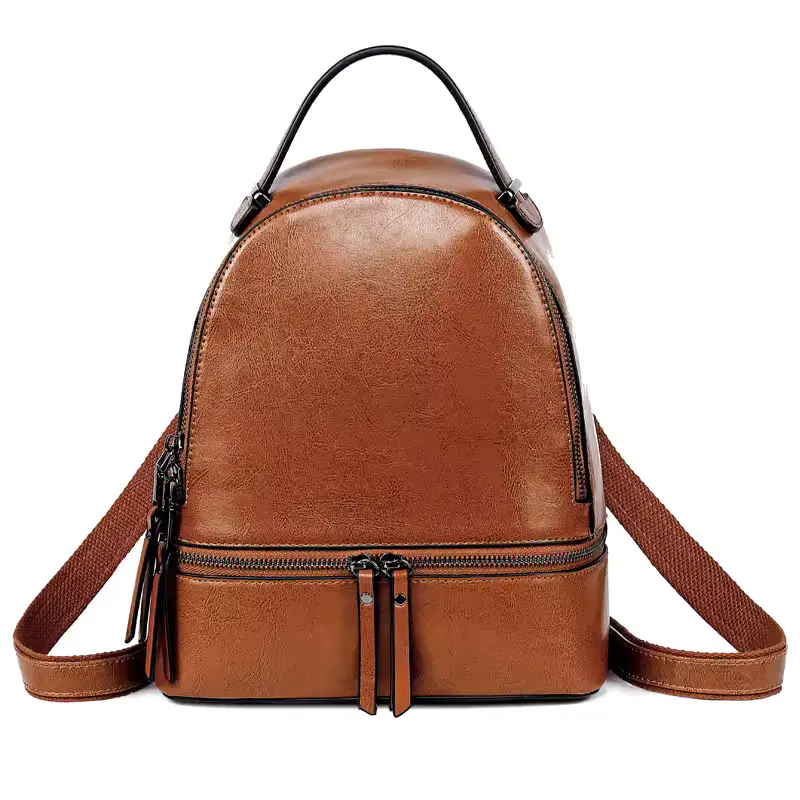 Mochila Feminina Premium em Couro Genuíno com Design Moderno