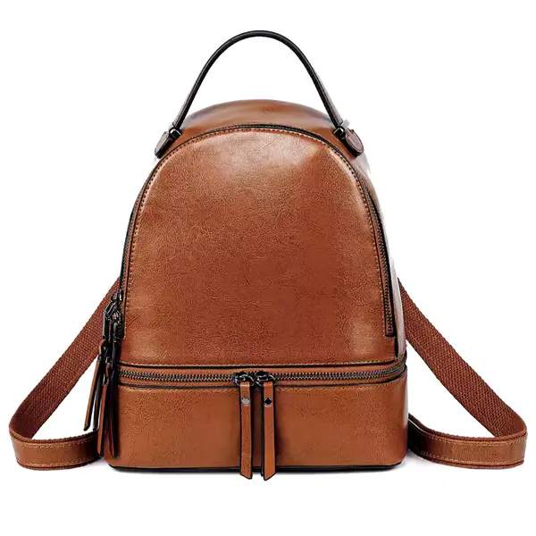 Mochila Feminina Premium em Couro Genuíno com Design Moderno