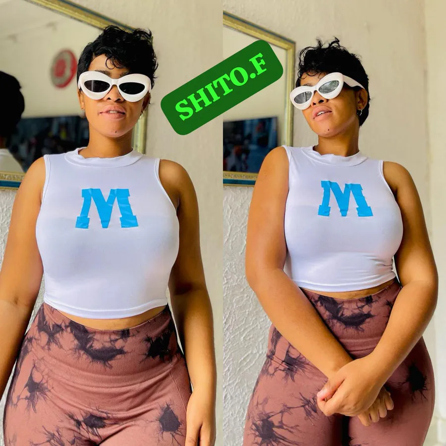 Top Cropped Letra M (3 unidades) · Azul