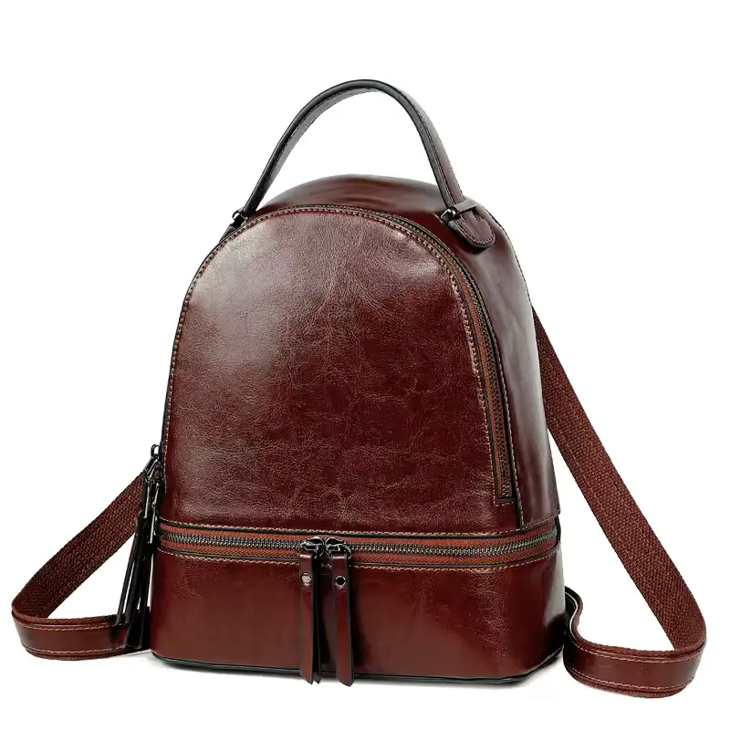 Mochila Feminina Premium em Couro Genuíno com Design Moderno